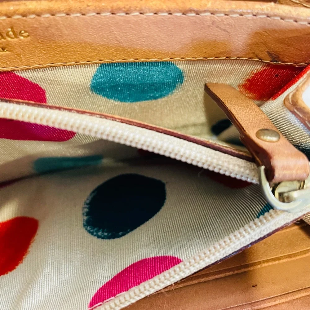 Kate Spade Bone Patent Leather Zip Around Wallet